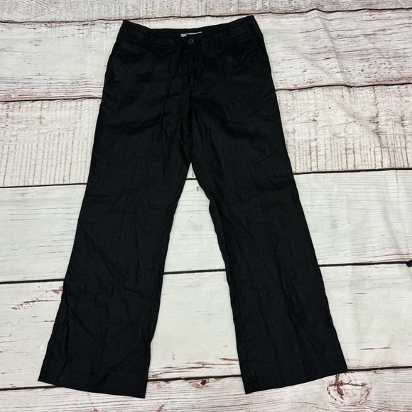 LIZ CLAIBORNE SLOANE 100% Linen women’s straight fit  trousers 4 Vintage Y2K EUC - Picture 3 of 12